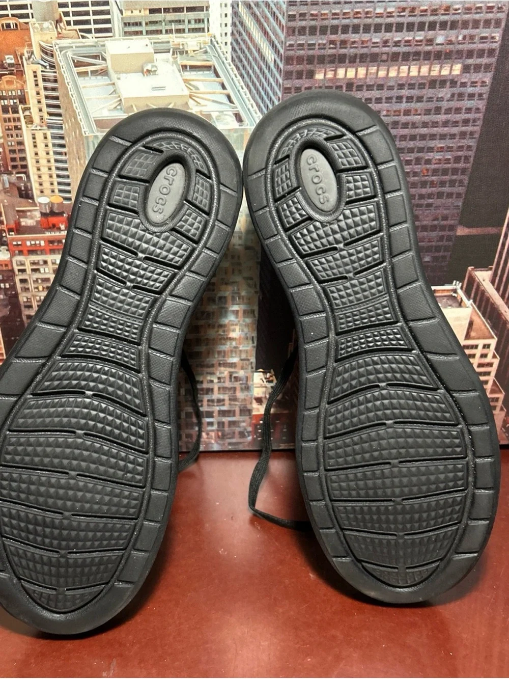 CROCS Men’s Black Perforated Lace-Up Sneakers